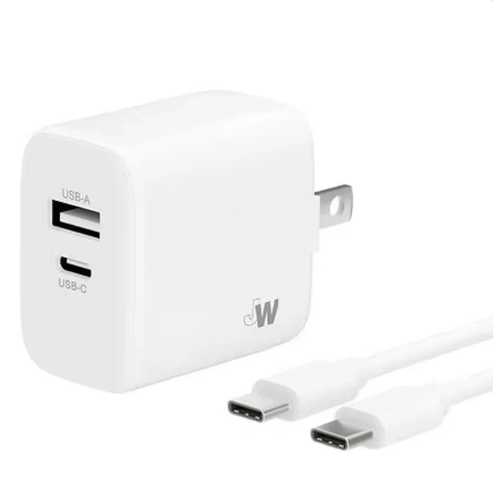 Just Wireless Home Charger Dual USB-A/USB-C 30 Watt 6 ft